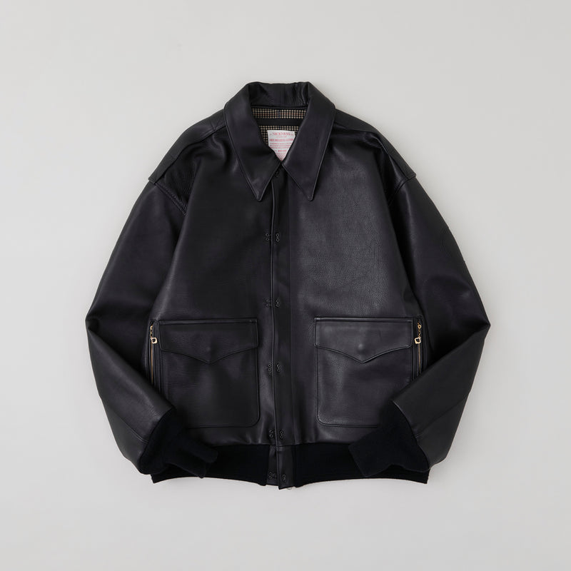 NICENESS OILED CALF LEATHER A2 JACKET "RUSSEL"