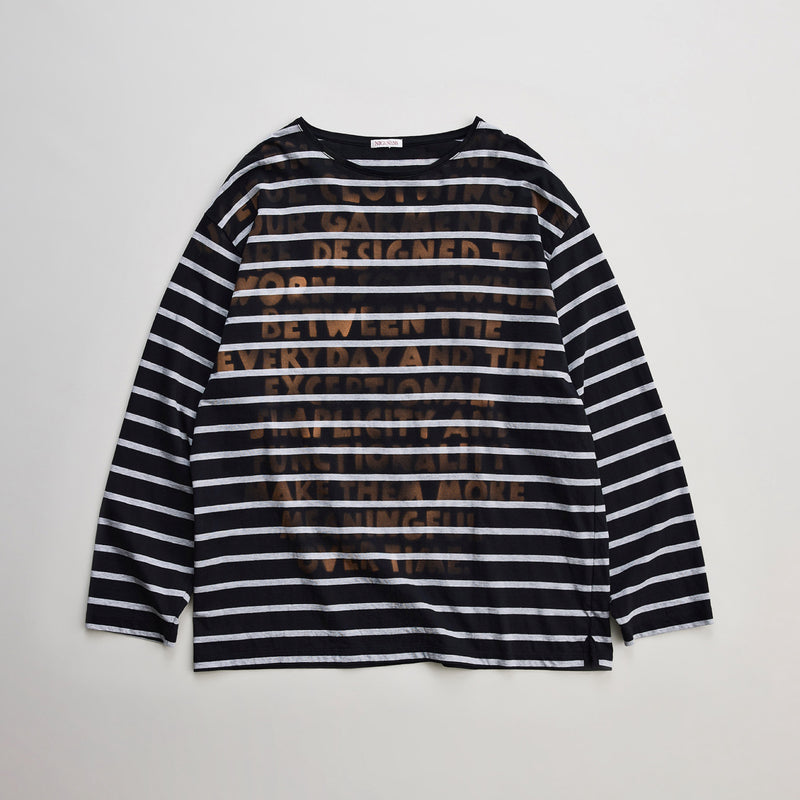 NICENESS HAND STENCIL BLEACH BASQUE TEE LS 
