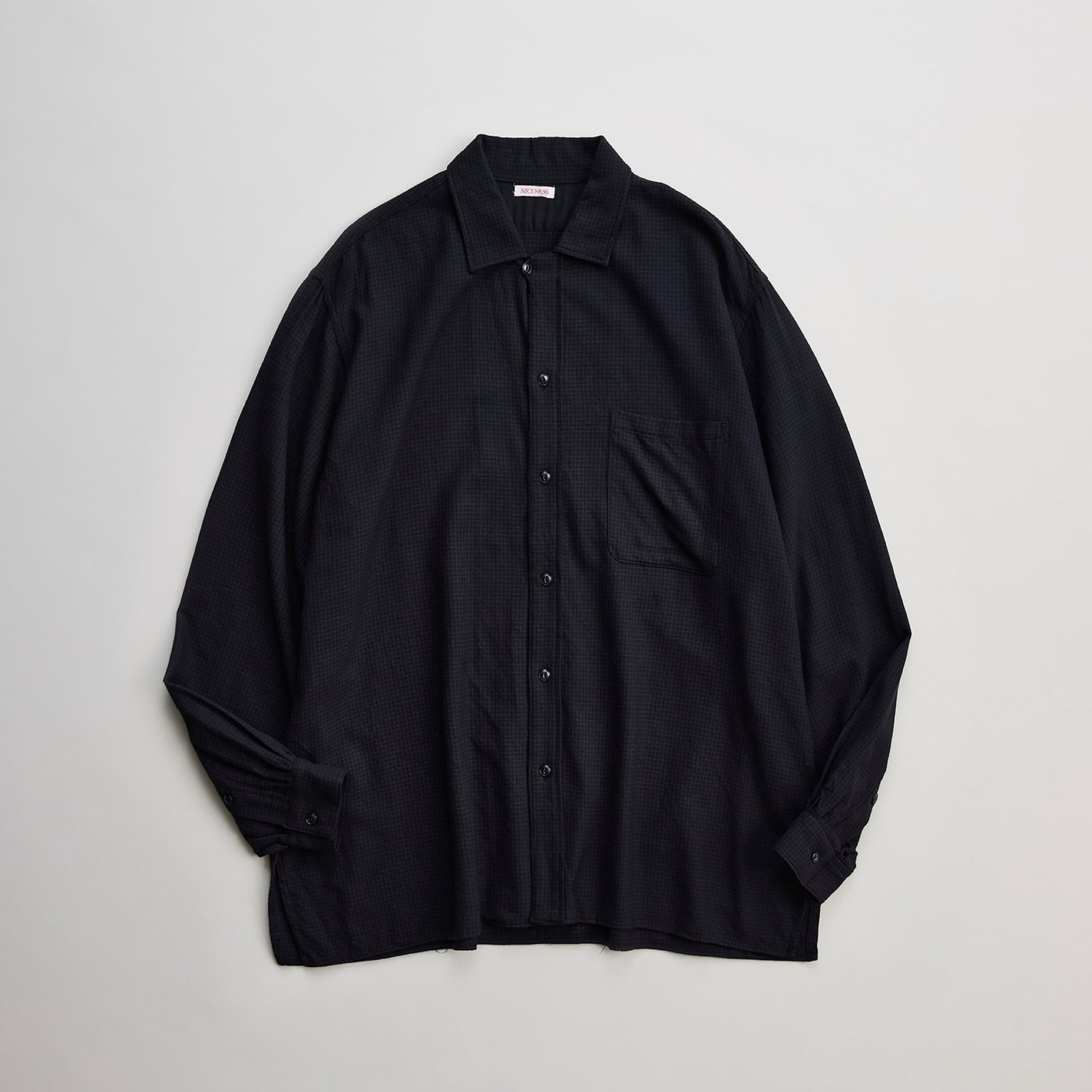 NICENESS S140 OPEN COLLAR DRESS SHIRT 