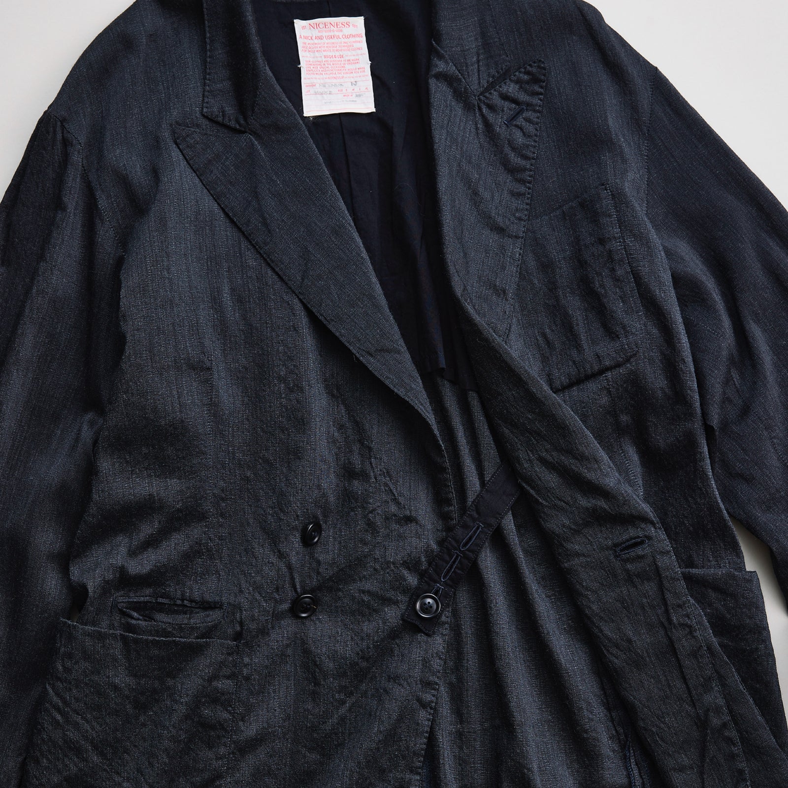 NICENESS WOOL SILK DOUBLE BREAST ROBE JACKET 