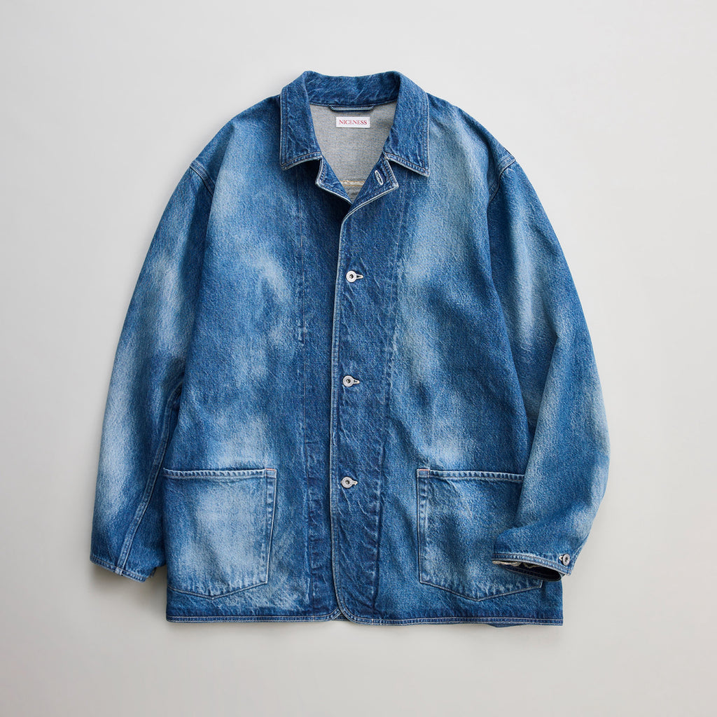 NICENESS DISTRESSED DENIM COVERALL 