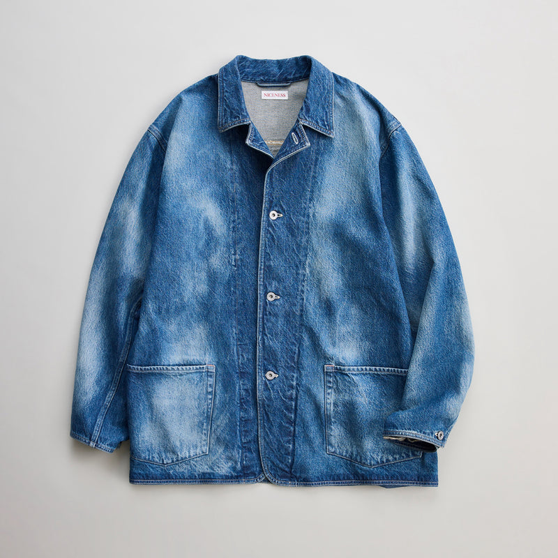 NICENESS DISTRESSED DENIM COVERALL 