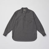 ULTERIOR SUPER LIGHT WOOL CHECK SKIPPER SHIRT BLK