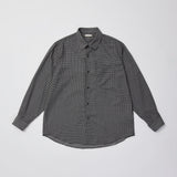 ULTERIOR SUPER LIGHT WOOL CHECK SHIRT BLK