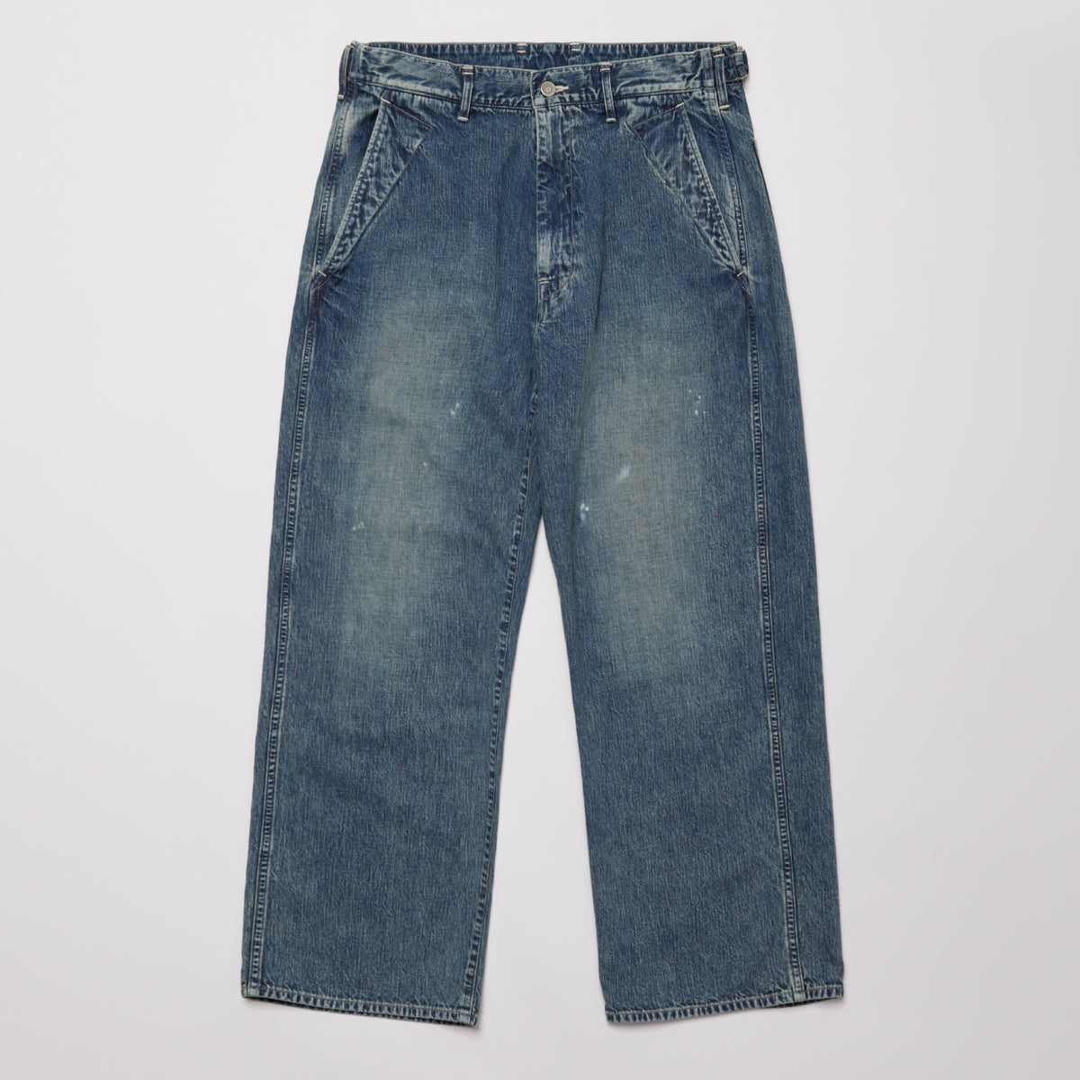 ULTERIOR FADED LIGHT DENIM WORK PANTS