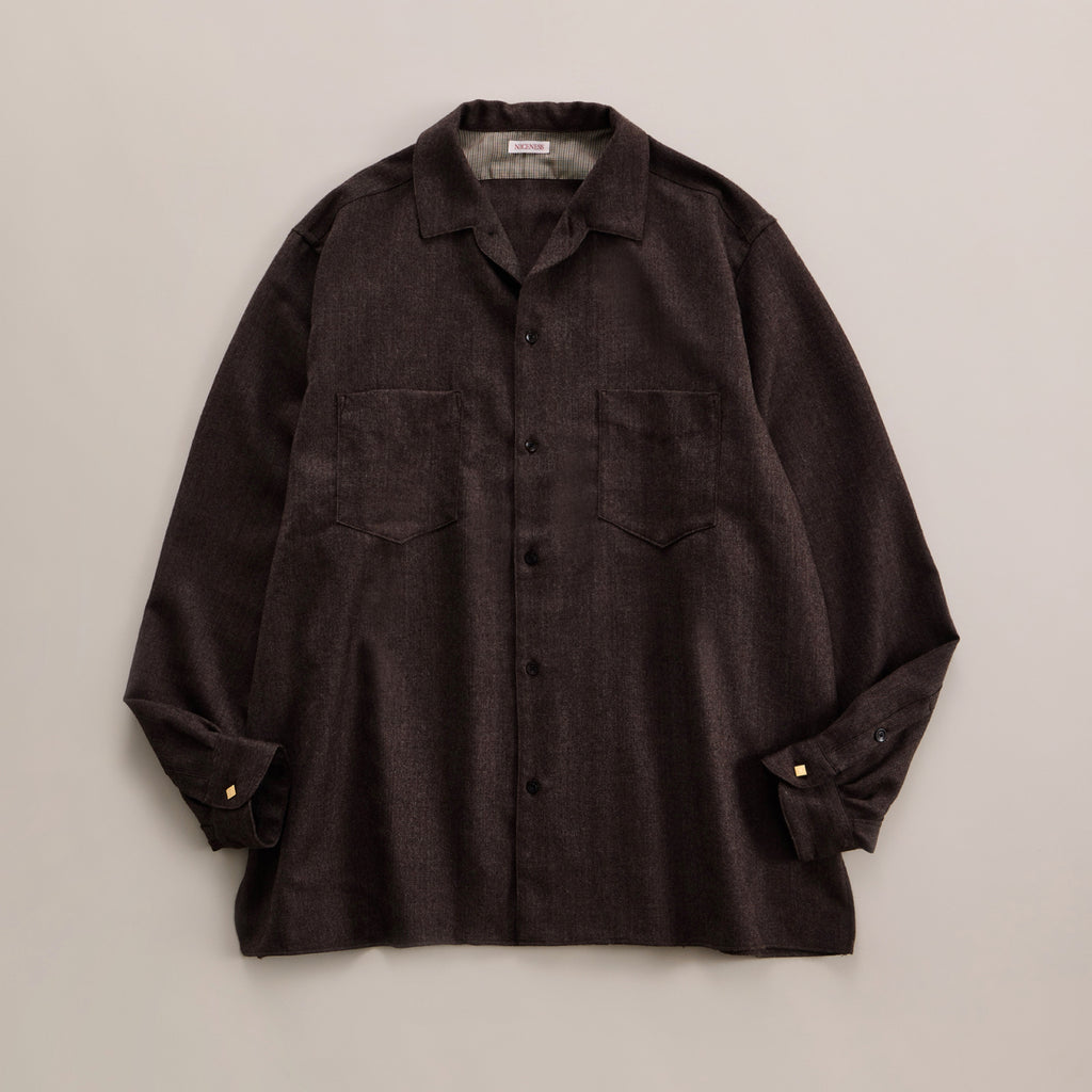 NICENESS WOOL SAXONY DRESS SHIRT 