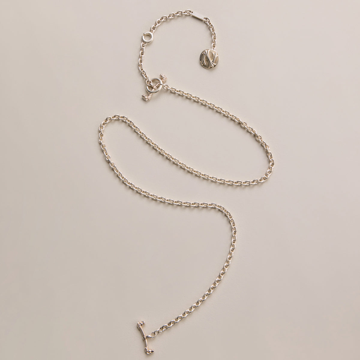 NICENESS STERLING SILVER WALLET CHAIN FINE LONG "W.CALE"