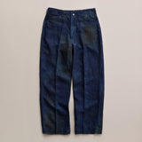 NICENESS PRINTED LINEN CANVAS FRISCO TROUSER "N.MORLEY" INDIGO